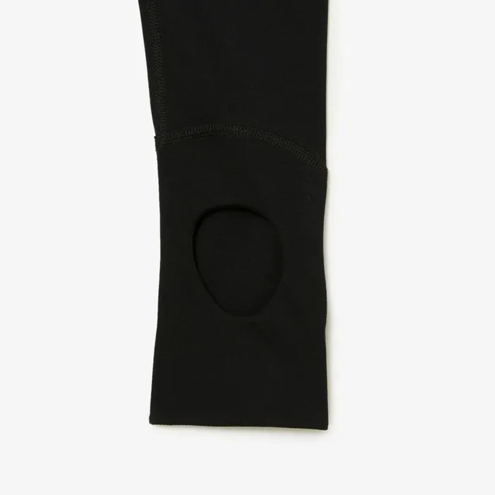Pants and Leggings Women Lacoste Womens Recycled Polyester Tapered Leggings Black 031