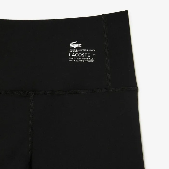 Pants and Leggings Women Lacoste Womens Recycled Polyester Tapered Leggings Black 031