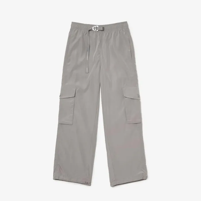 Pants and Leggings Women Lacoste Womens Wide Leg Cargo Pants Grey Kzw