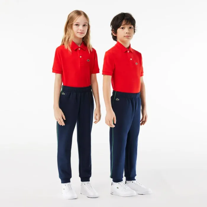 Pants and Shorts Kids Lacoste Kids039 Contrast Accent Sweatpants Navy Blue White Qrn