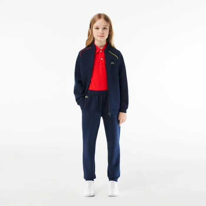 Pants and Shorts Kids Lacoste Kids039 Contrast Accent Sweatpants Navy Blue White Qrn