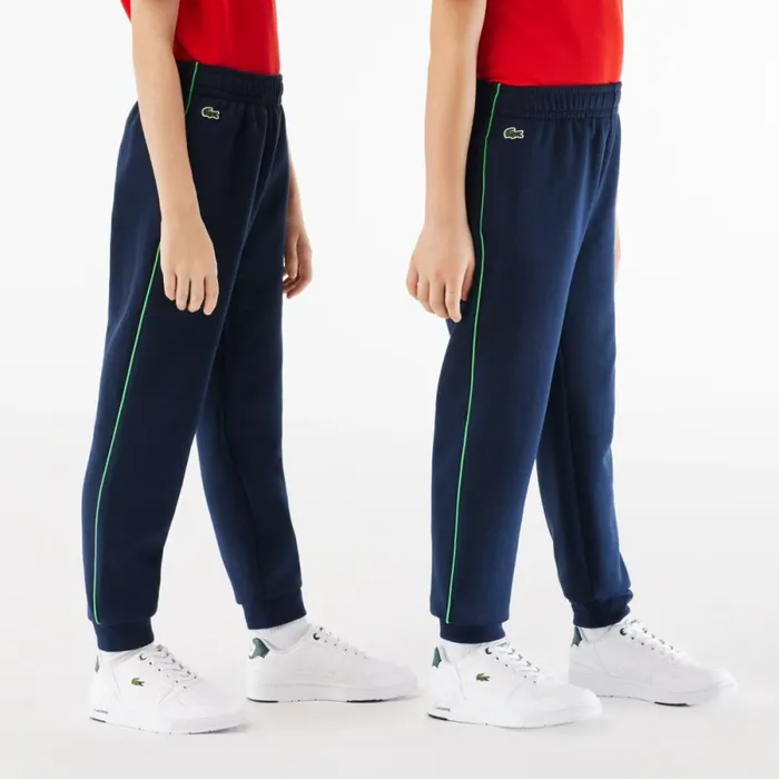 Pants and Shorts Kids Lacoste Kids039 Contrast Accent Sweatpants Navy Blue White Qrn