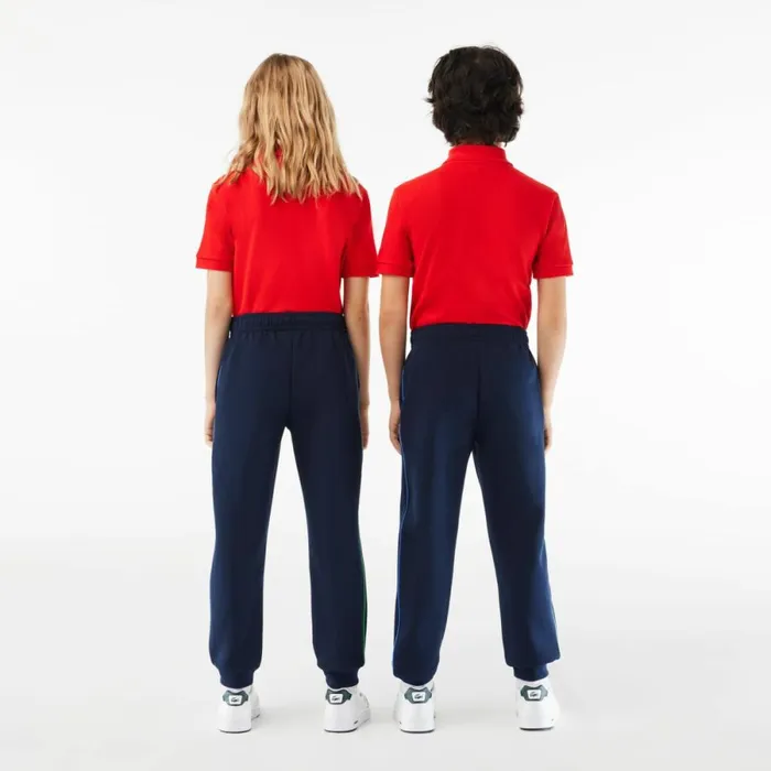 Pants and Shorts Kids Lacoste Kids039 Contrast Accent Sweatpants Navy Blue White Qrn