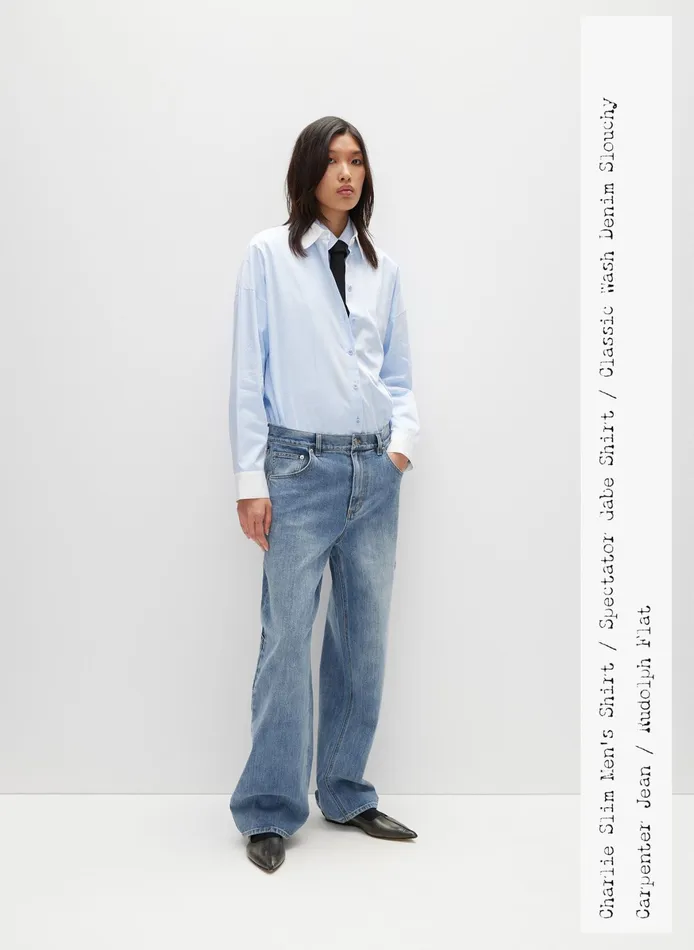 Pants and Shorts Women Tibi Classic Denim Slouchy Carpenter Jean