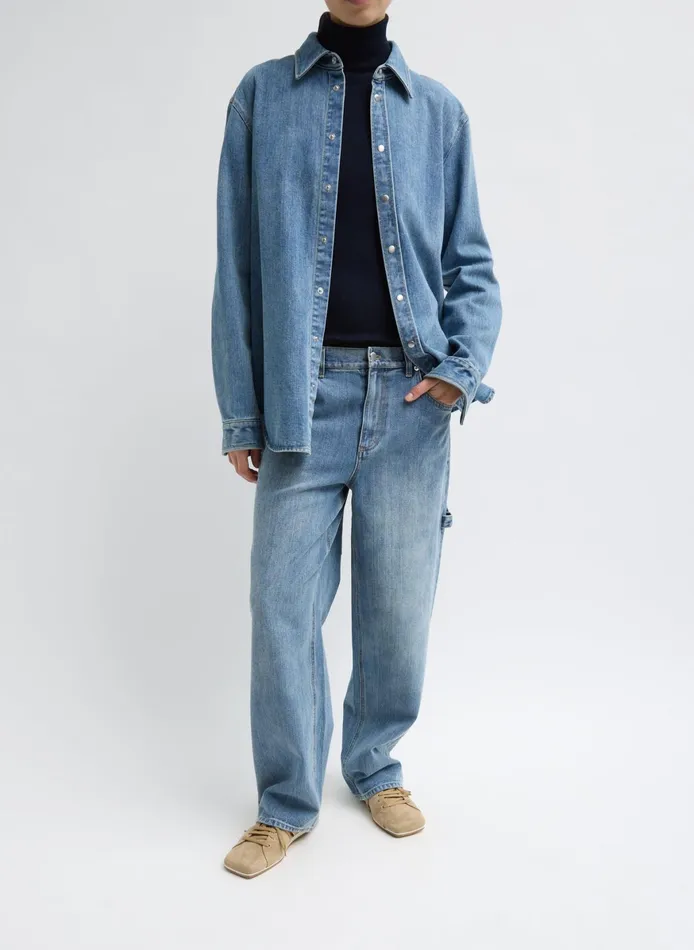 Pants and Shorts Women Tibi Classic Denim Slouchy Carpenter Jean