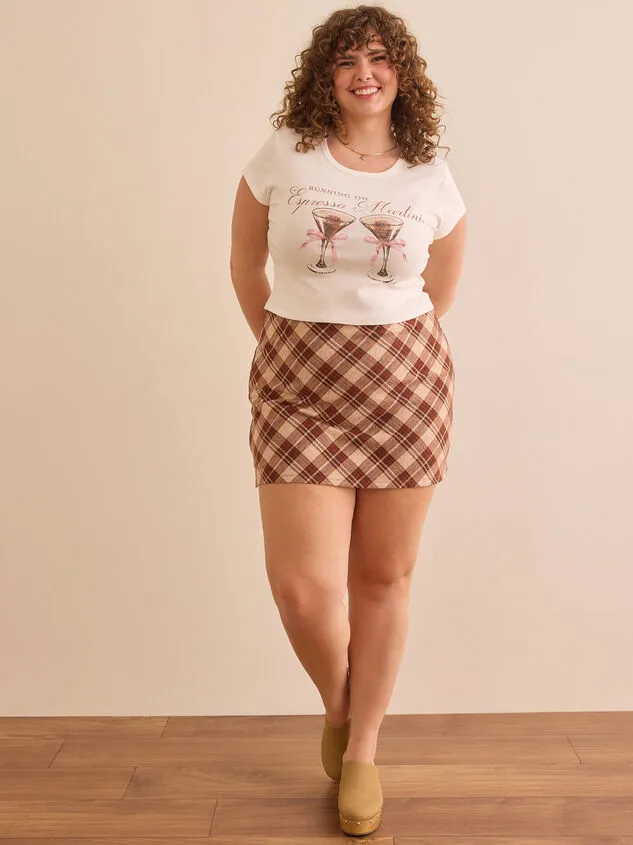 Paris Plaid Mini Skort Taupebrown Women Altar039d State Bottoms