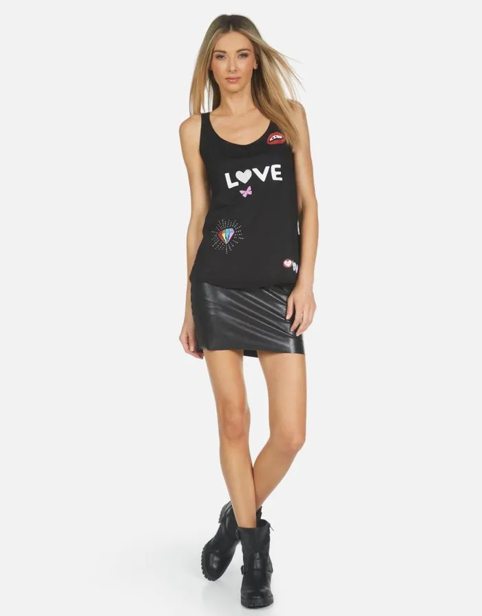 Parson Crystal Love Elements Black Women Lauren Moshi Tanks