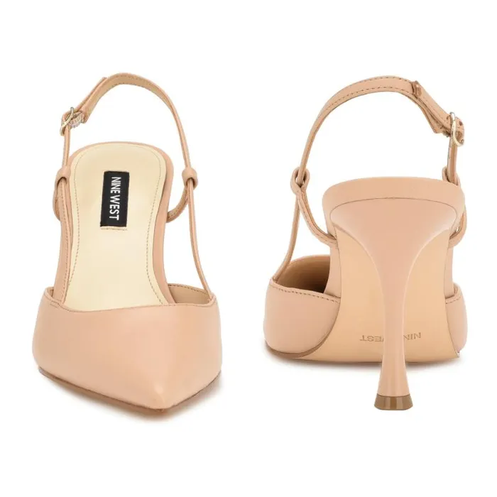 Peni Slingback Pumps Warm Blush Leather Women Nine West Heels Peni Slingback Pumps Warm Blush Leather Women Nine West Heels