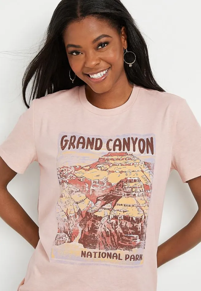 Pink Grand Canyon Oversized Graphic Tee Women Maurices Tops