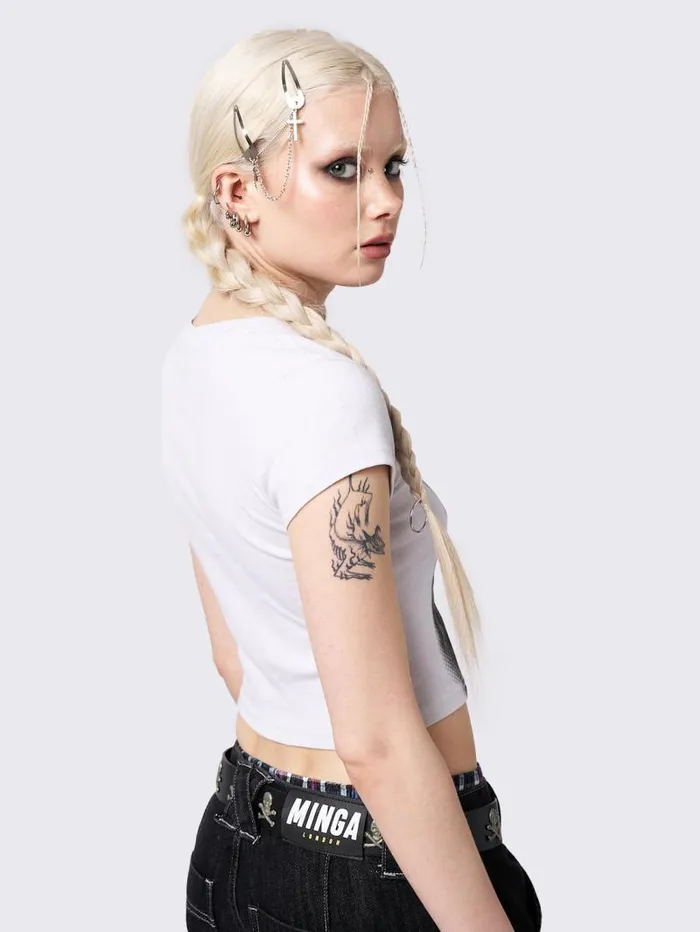 Pixel Kitty White Baby Tee Women Minga London Tops and TShirts Pixel Kitty White Baby Tee Women Minga London Tops and TShirts