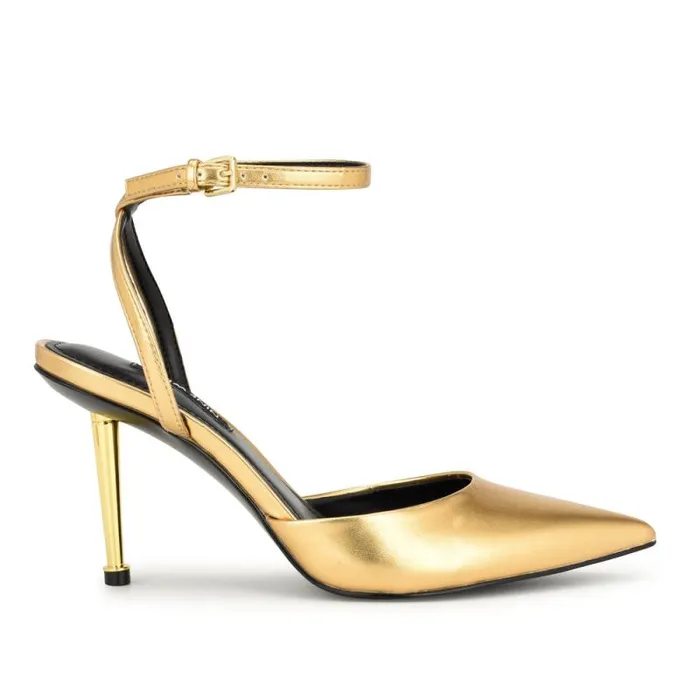 Plaza Ankle Strap Pumps Platino Women Nine West Heels