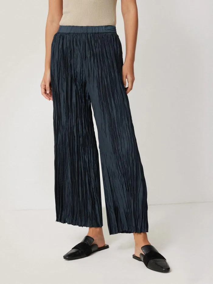 Plisse Trouser Navy Women Jigsaw Trousers