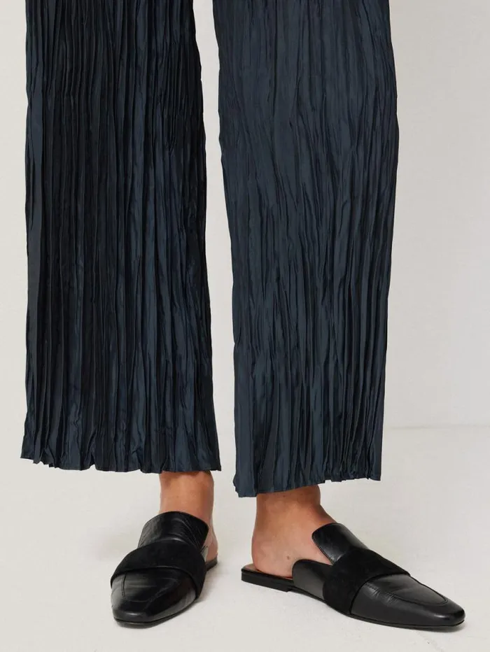 Plisse Trouser Navy Women Jigsaw Trousers