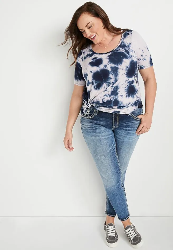 Plus Size 247 Blue Tie Dye Tunic Tee Women Maurices Plus Tops