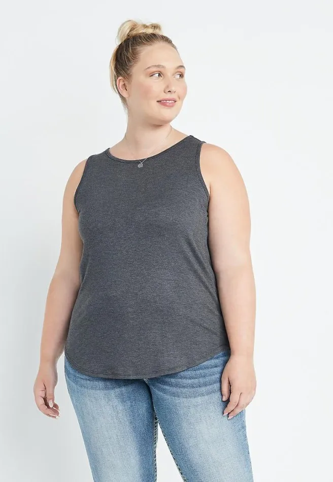 Plus Size 247 Gray High Neck Tank Top Women Maurices Plus Tops