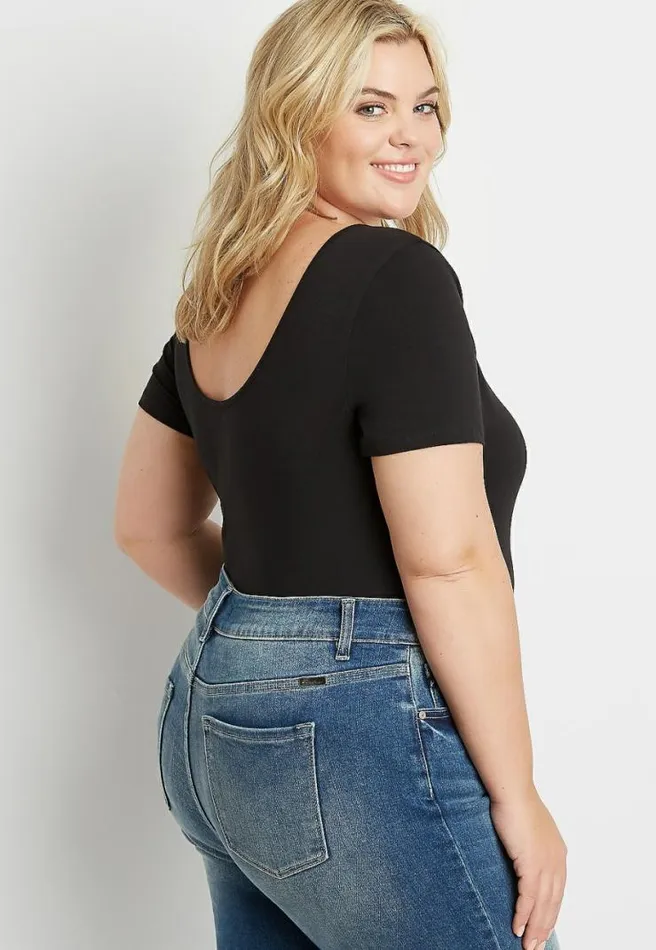 Plus Size Basic Solid Fitted Tee Women Maurices Plus Tops