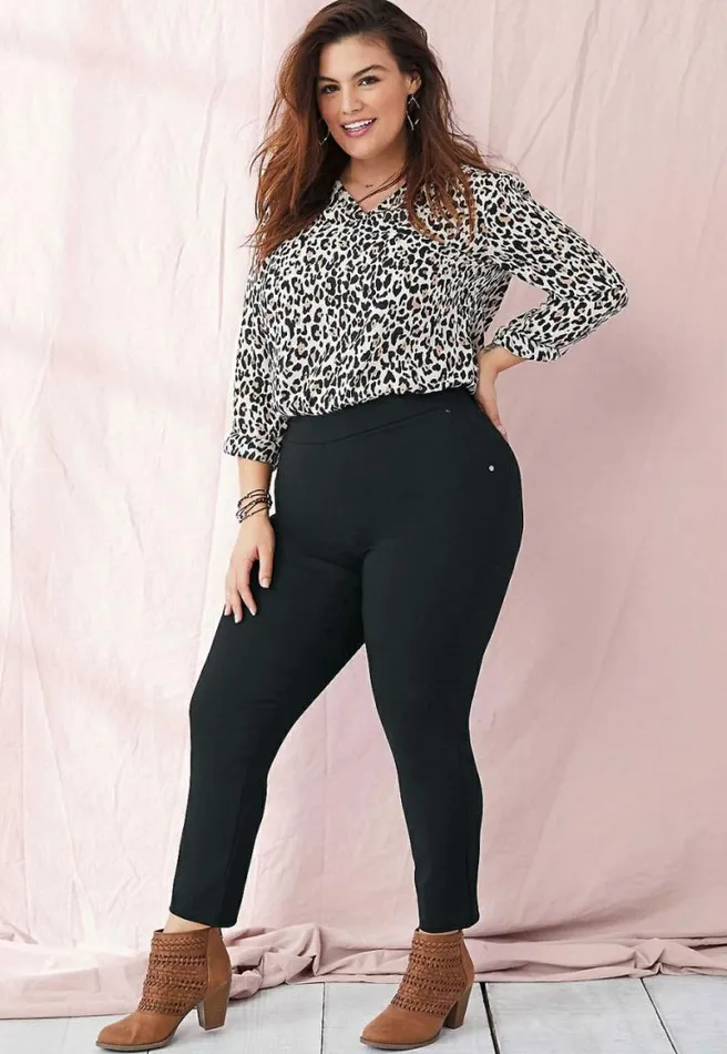 Plus Size Black Pull On Bengaline Skinny Ankle Pant Women Maurices Plus Bottoms