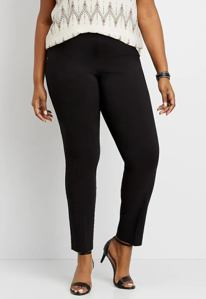 Plus Size Black Pull On Bengaline Skinny Ankle Pant Women Maurices Plus Bottoms