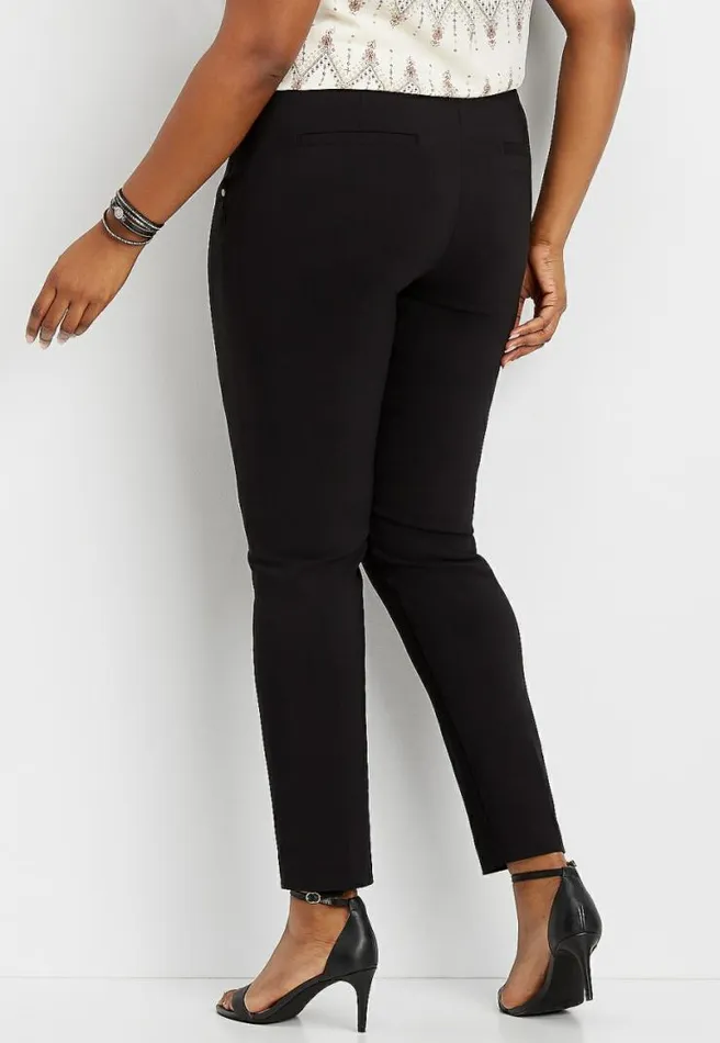 Plus Size Black Pull On Bengaline Skinny Ankle Pant Women Maurices Plus Bottoms