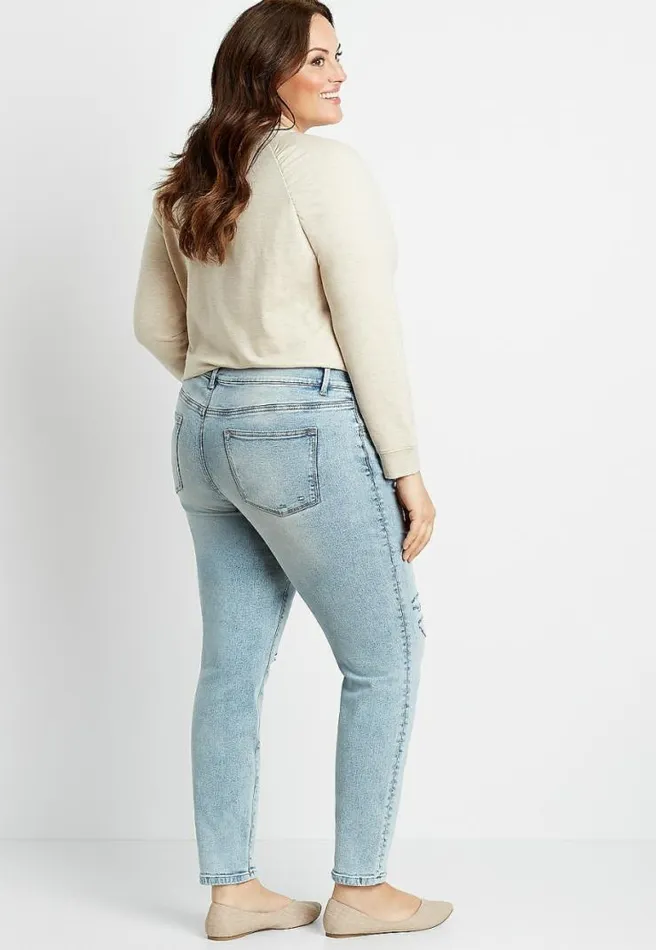 Plus Size M Jeans By Maurices Vintage High Rise Ripped Jegging Women Maurices Plus Jeans