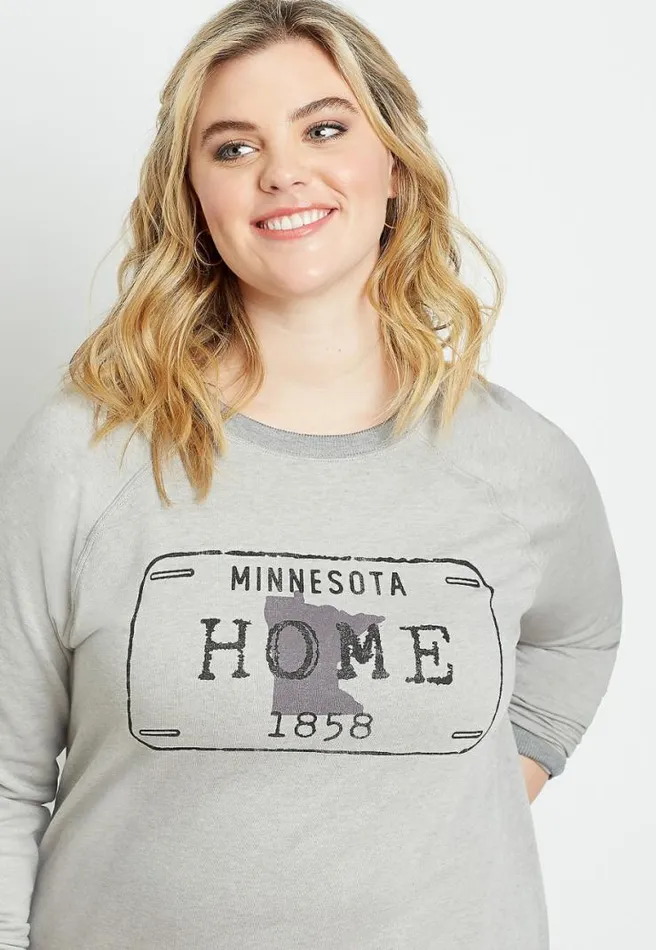 Plus Size Minnesota Crew Neck Sweatshirt Women Maurices Plus Tops