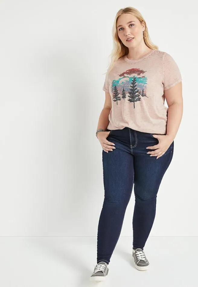 Plus Size Outdoor Scenery Graphic Tee Women Maurices Plus Tops