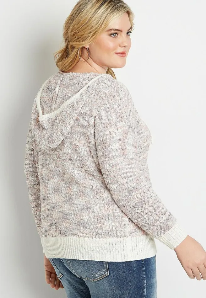 Plus Size Spacedye Hooded Pullover Sweater Women Maurices Plus Tops