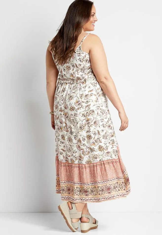 Plus Size White Floral High Low Midi Dress Women Maurices Plus Dresses and Jumpsuits