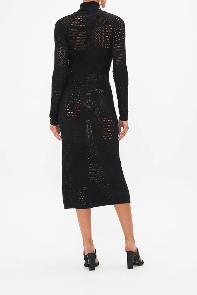 POINTELLE TURTLE NECK KNIT DRESS STITCHED IN TIME Stitched In Time Womens Camilla Dresses