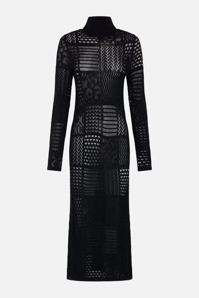 POINTELLE TURTLE NECK KNIT DRESS STITCHED IN TIME Stitched In Time Womens Camilla Dresses