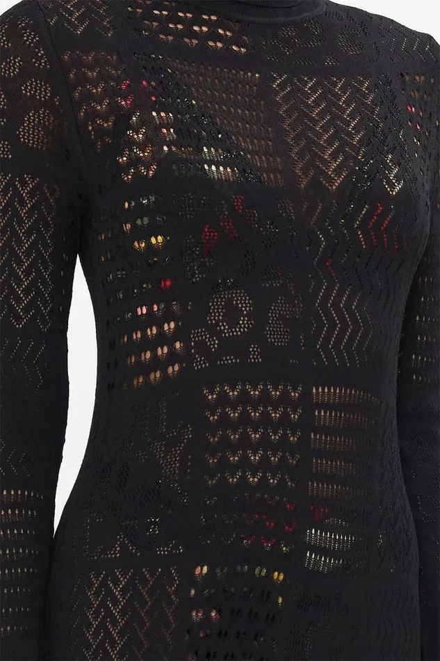 POINTELLE TURTLE NECK KNIT DRESS STITCHED IN TIME Stitched In Time Womens Camilla Dresses