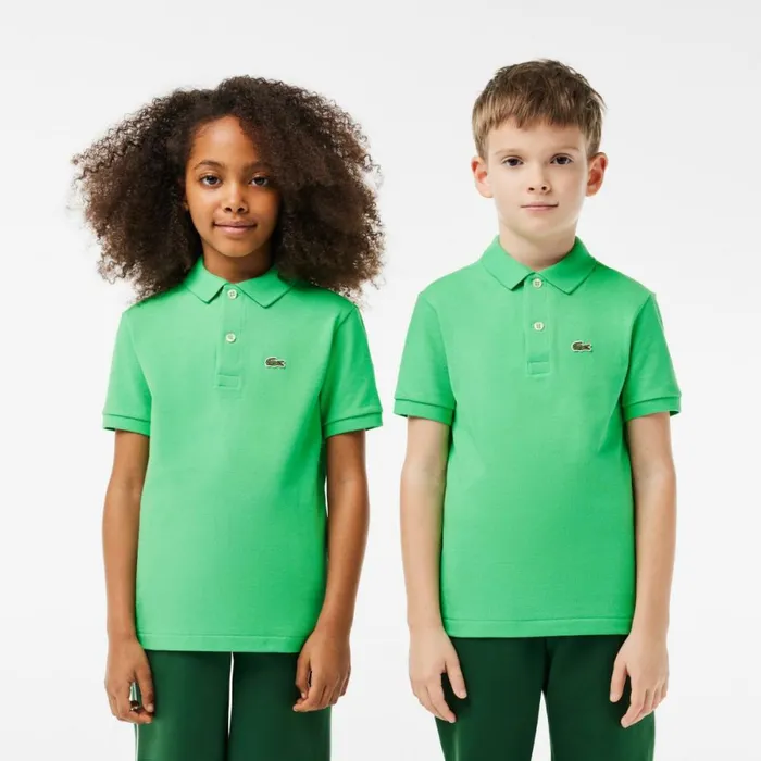 Polos Kids Lacoste Kids039 Regular Fit Petit Piqu Polo Green Uyx