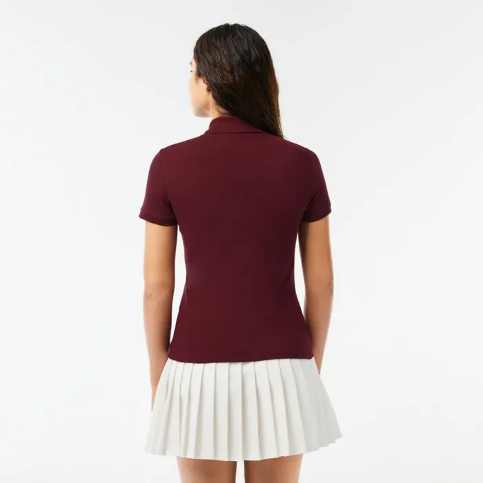 Polos Women Lacoste Women039s L12D Slim Fit Stretch Mini Piqu Polo Bordeaux Yup