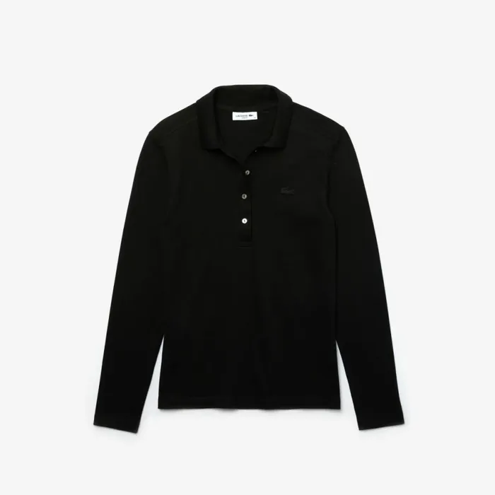 Polos Women Lacoste Womens Slim Fit Stretch Piqu Polo Black 031