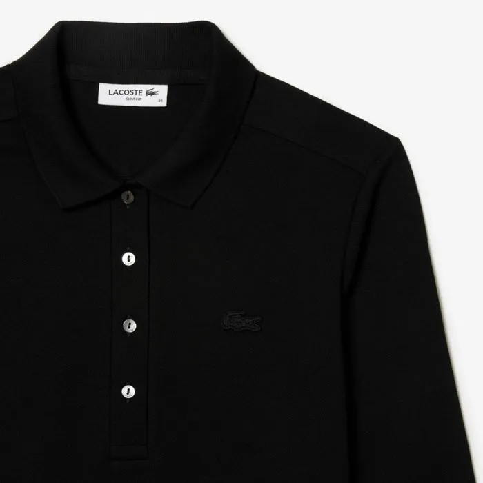 Polos Women Lacoste Womens Slim Fit Stretch Piqu Polo Black 031