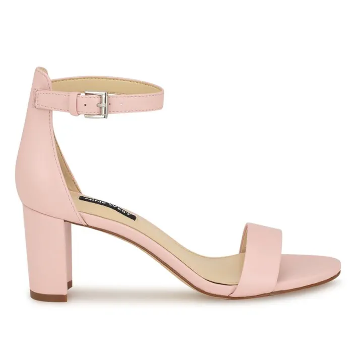Pruce Ankle Strap Block Heel Sandals Light Pink Women Nine West Sandals
