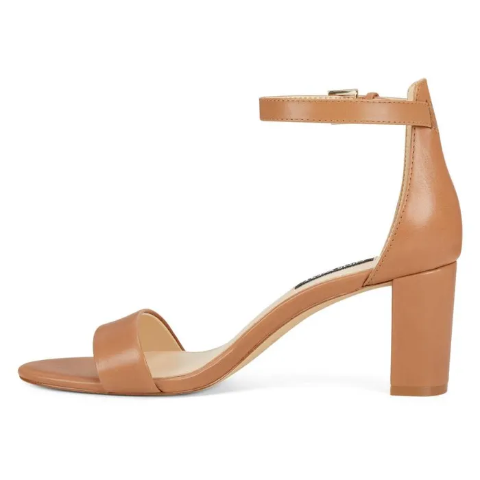 Pruce Ankle Strap Block Heel Sandals Natural Leather Women Nine West Sandals Pruce Ankle Strap Block Heel Sandals Natural Leather Women Nine West Sandals