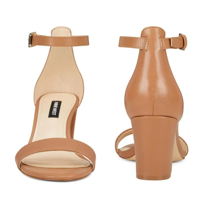 Pruce Ankle Strap Block Heel Sandals Natural Leather Women Nine West Sandals Pruce Ankle Strap Block Heel Sandals Natural Leather Women Nine West Sandals