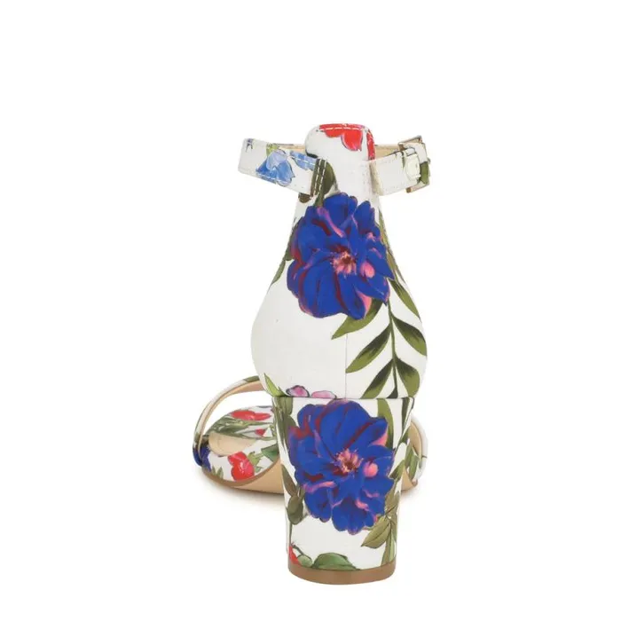 Pruce Ankle Strap Block Heel Sandals White Floral Women Nine West Sandals Pruce Ankle Strap Block Heel Sandals White Floral Women Nine West Sandals
