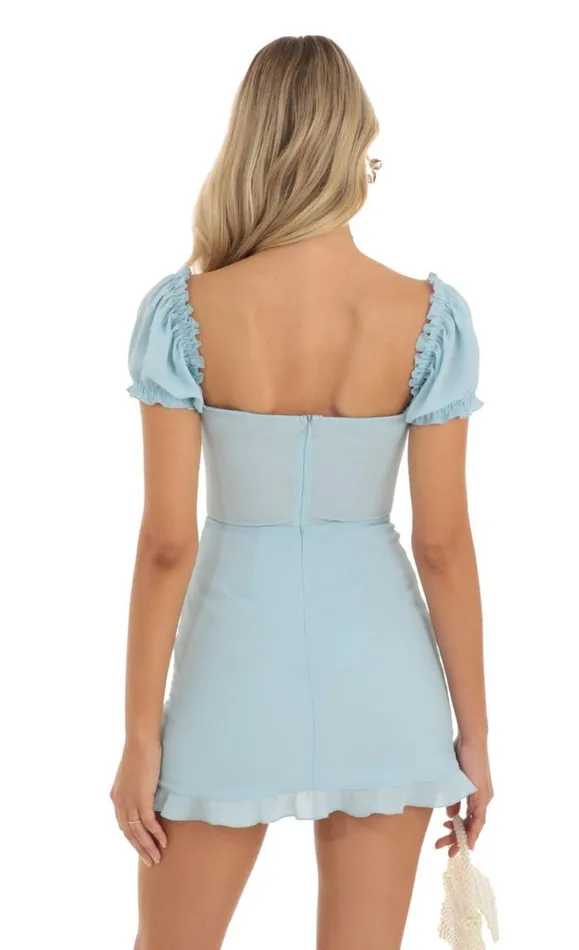 Puff Sleeve Mini Dress Blue Women LUCY IN THE SKY Mini Dresses Puff Sleeve Mini Dress Blue Women LUCY IN THE SKY Mini Dresses