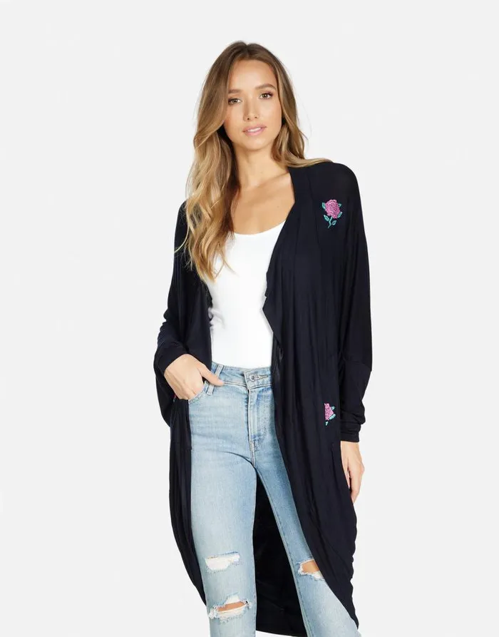 Ramona Crystal Roses Black Women Lauren Moshi Sweaters and Knits