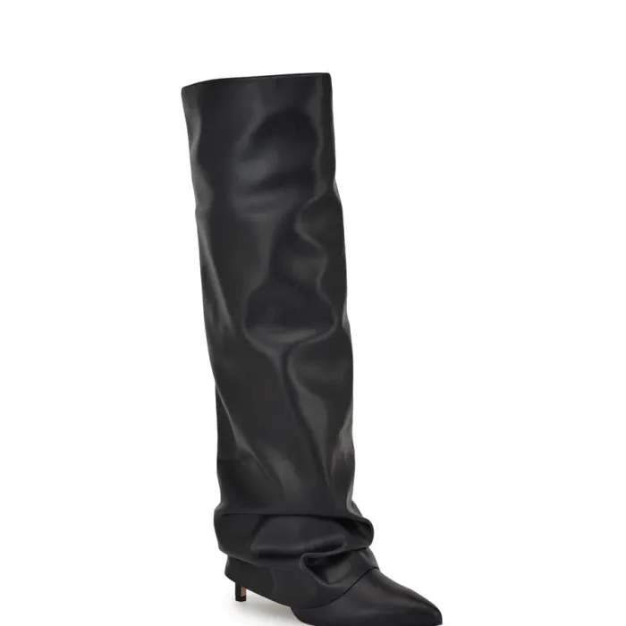 Randee Slouch Knee High Dress Boots Black Women Nine West Boots and Booties Randee Slouch Knee High Dress Boots Black Women Nine West Boots and Booties