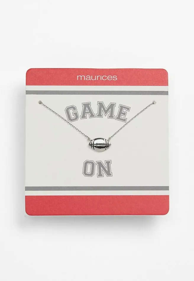 Red And Gray Carded Football Necklace Women Maurices Jewelry