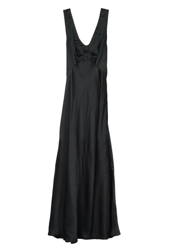 Reine Black Satin Maxi Dress Women Ciao Lucia Evening Dresses