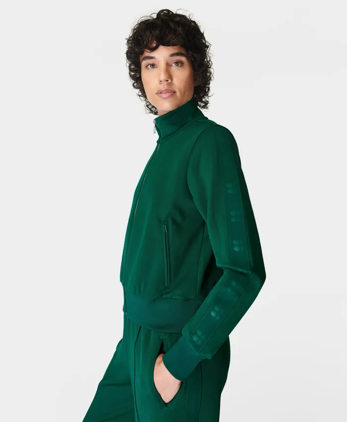 Retro Tricot Zip Up Retro Green Jumpers Hoodies Sweaty Betty Women