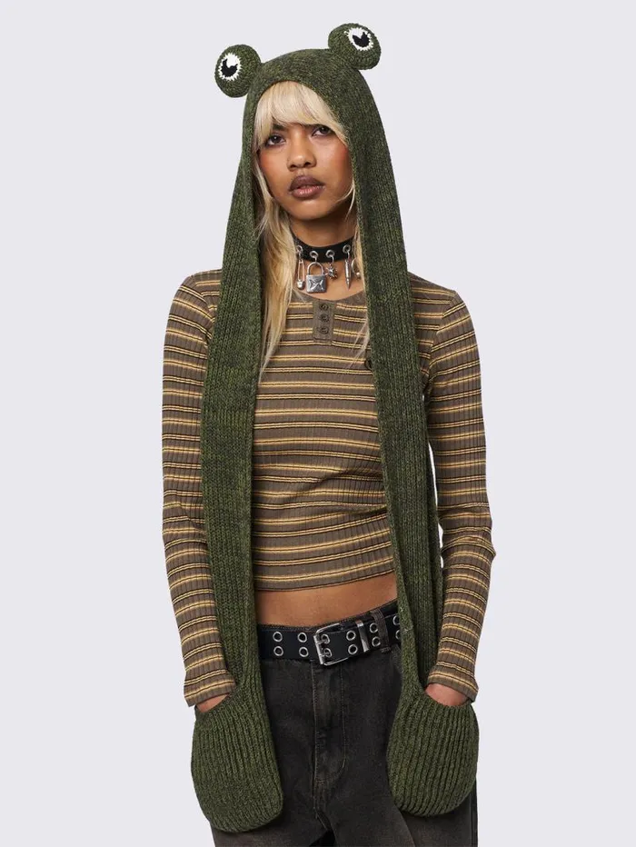Ribbit Hooded Scarf Women Minga London Hats and Hair Pieces