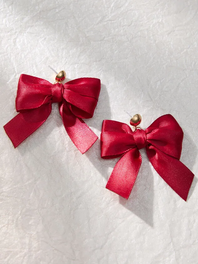 Ribbon Bow Earrings Wine Women Altar039d State Earrings