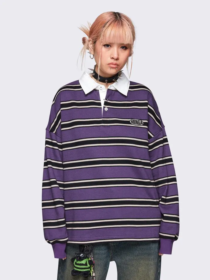 Riley Striped Polo Women Minga London Tops and TShirts