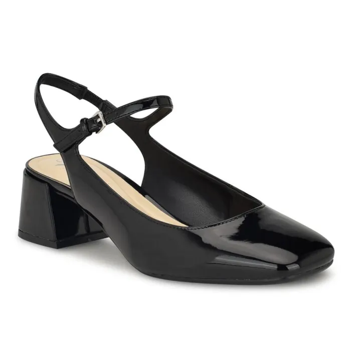 Roslin 92159 Block Heel Pumps Black Patent Women Nine West Heels Roslin 92159 Block Heel Pumps Black Patent Women Nine West Heels
