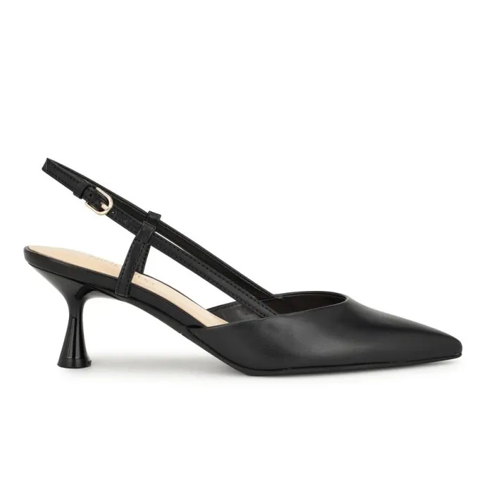 Rowen Pointy Toe Slingbacks Black Women Nine West Heels